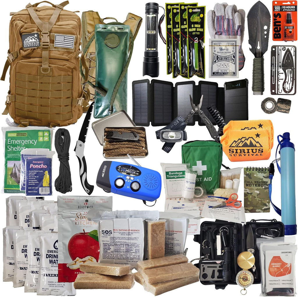 Bug Out Bag - Premium Bugout Backpack Pre-Packed Survival Kit - Ultimate 72 Hour Backpack Survival Kit - Comprehensive Survival Items - Go Bag Emergency