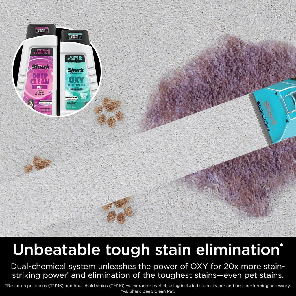 Shark EX300 CarpetXpert HairPro with StainStriker Technology Upright Vacuum, Built-in Spot & Stain Eliminator, Perfect for Pets & Hair Removal, 3 Cleaning Tools, Cleaning Solution (Renewed)
