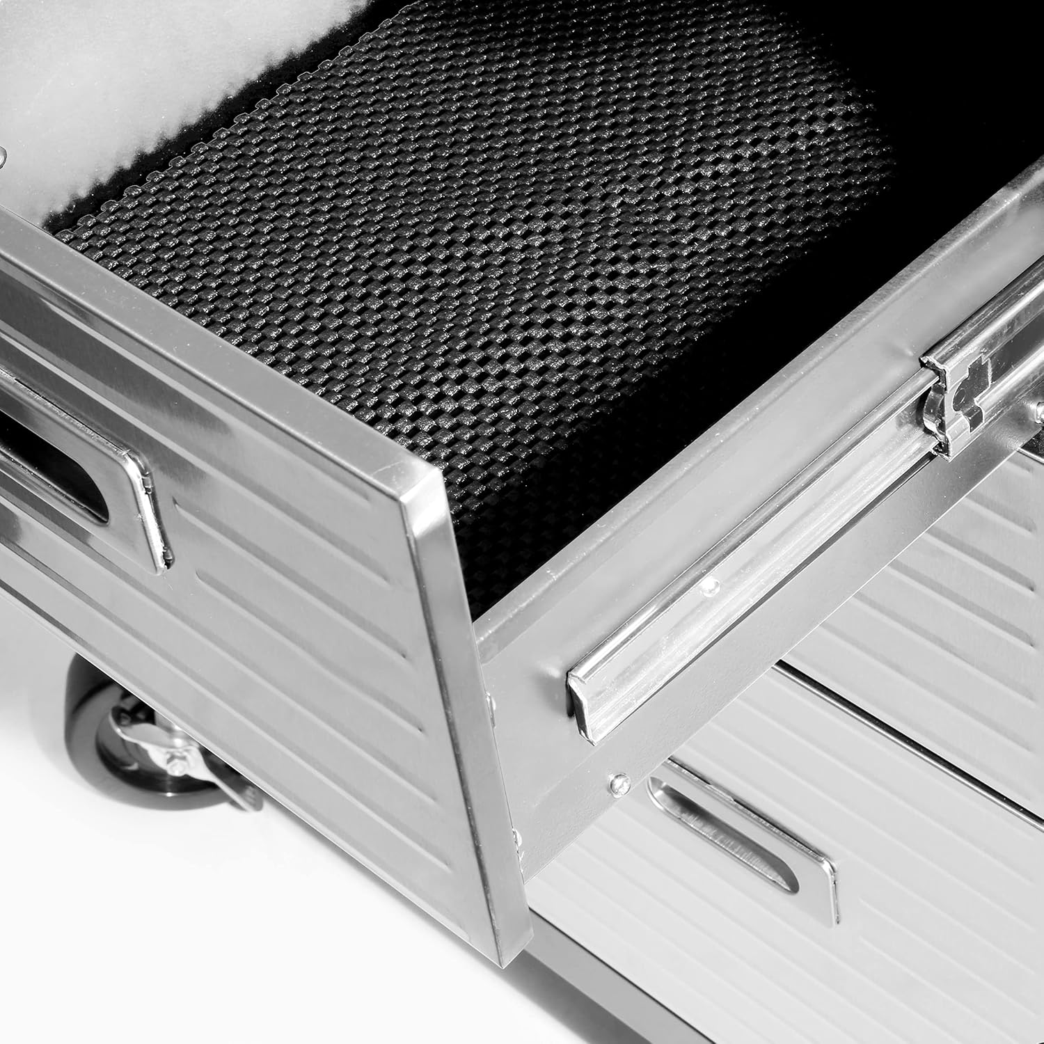 Seville Classics UltraHD Heavy Duty Rolling Cabinet Workbench Table w/Solid Wood Top, Workstation for Garage, Office, Workshop, Granite, 1-Door, 4-Drawer (28' W x 20' D)