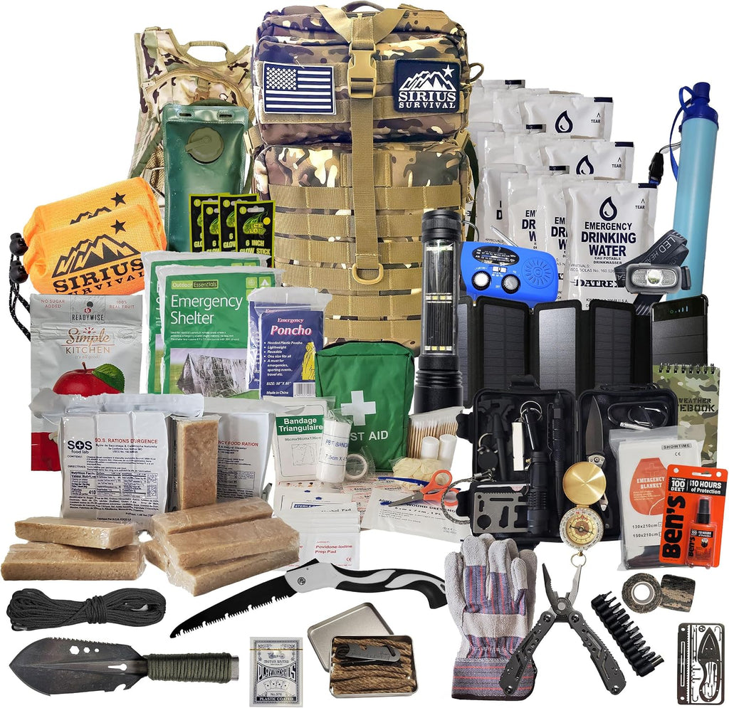 Bug Out Bag - Premium Bugout Backpack Pre-Packed Survival Kit - Ultimate 72 Hour Backpack Survival Kit - Comprehensive Survival Items - Go Bag Emergency