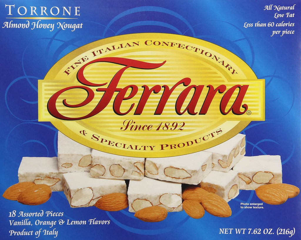 Ferrara Torrone Nougat Candy, Almond Honey, 18 Count (Pack of 12)