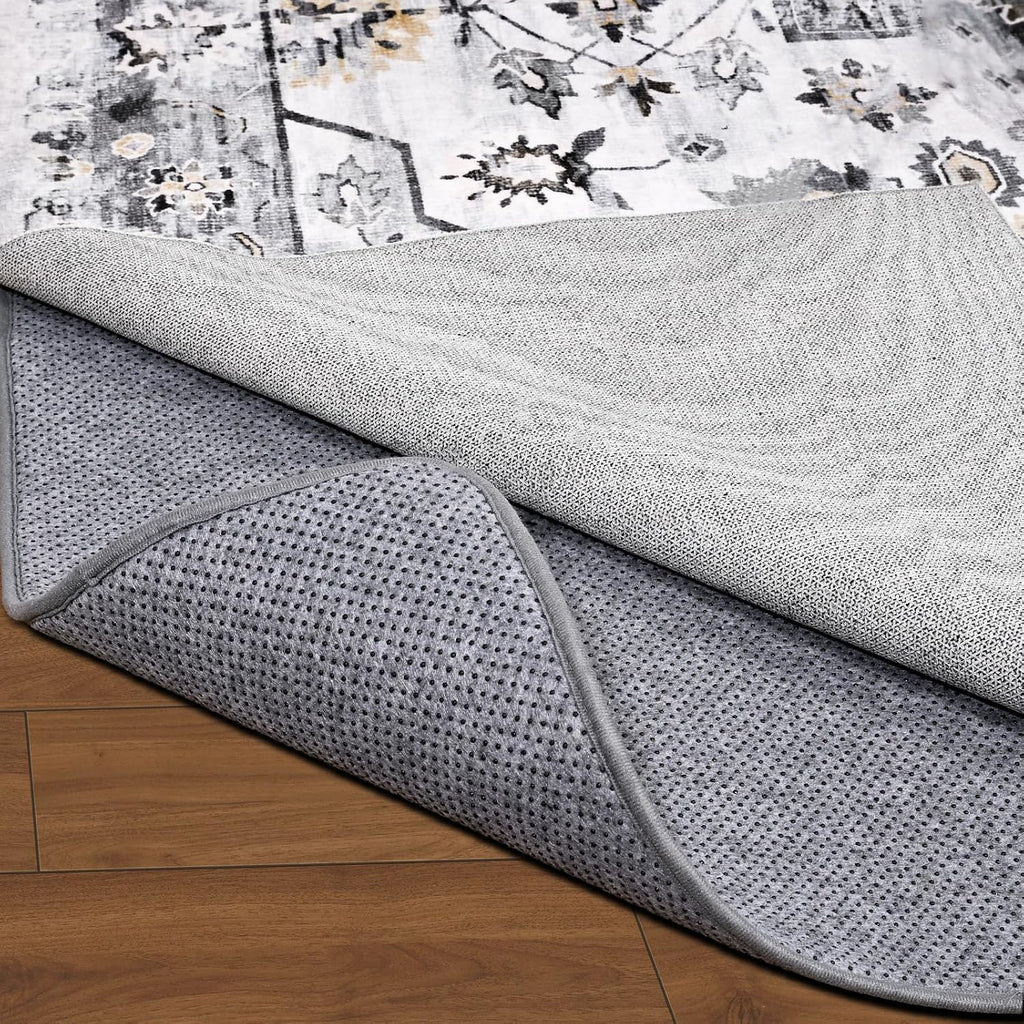 Non Slip Rug Pad Gripper, 10 x 14 Ft Extra Thick Foam Under Area Rug Carpet Pads for Any Hard Surface Floors, Keep Your Carpets Safe and in Place, Prevent Rug from Wrinkling or Buckling