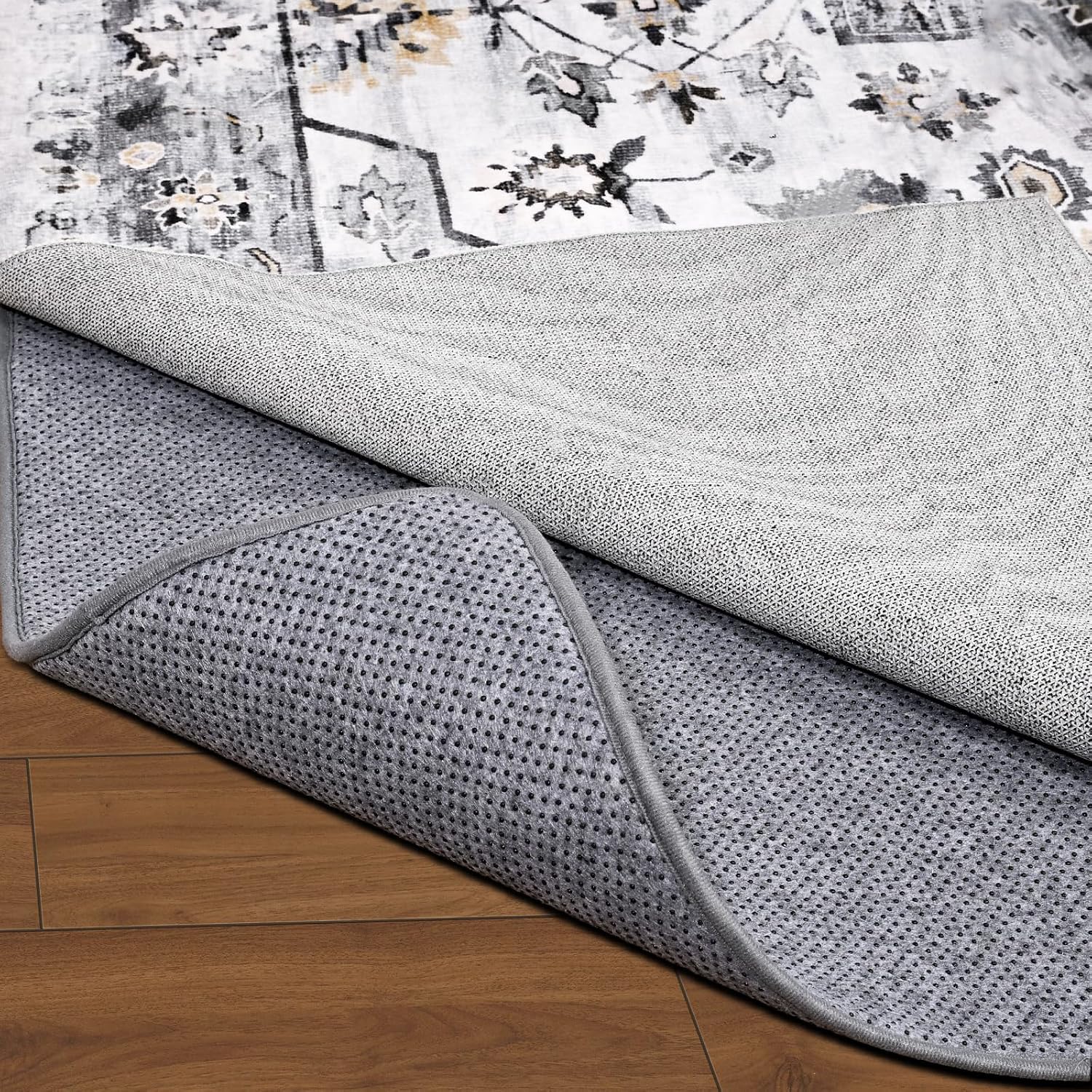 Non Slip Rug Pad Gripper, 10 x 14 Ft Extra Thick Foam Under Area Rug Carpet Pads for Any Hard Surface Floors, Keep Your Carpets Safe and in Place, Prevent Rug from Wrinkling or Buckling