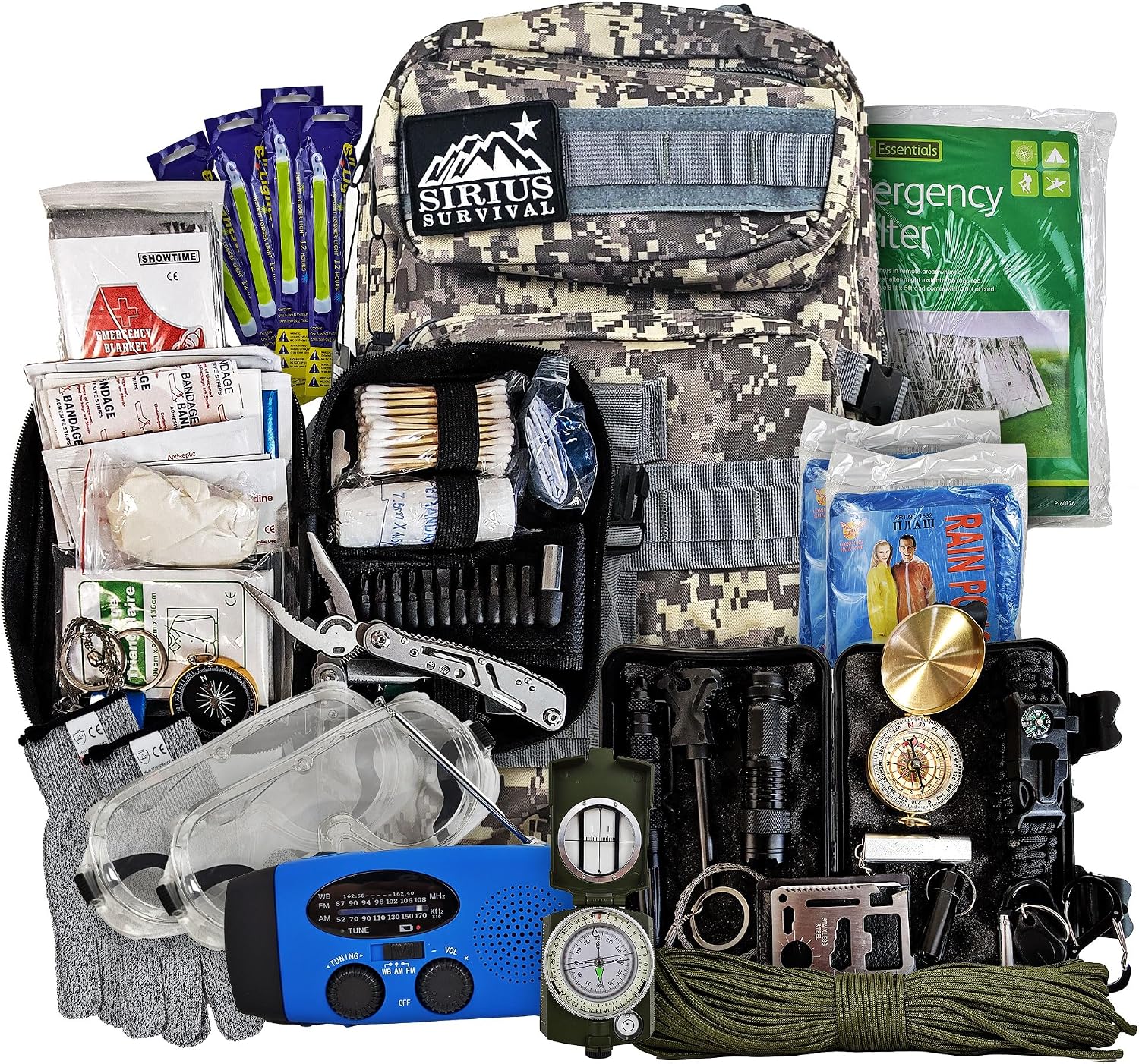 Bug Out Bag Backpack Bugout Kit Great for Family - Survival Backpack for Earthquakes, Hurricanes, Floods, Tornados, Fires & Other Disasters