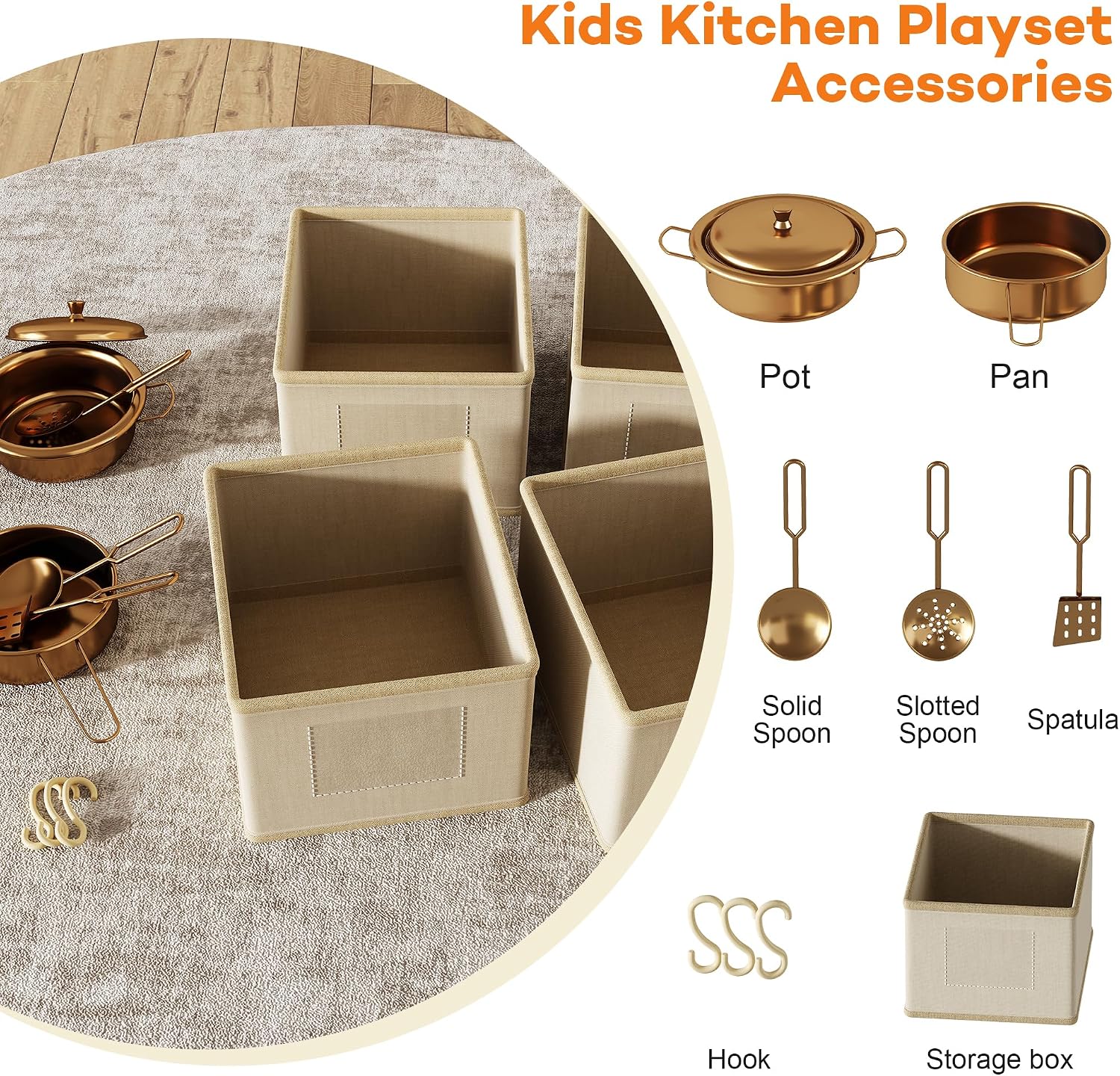 knoworld Play Kitchen for Kids, Wooden Toy Kitchen Set with Smart Storage & Accessories, Toddler Kitchen Playset with Stove & Oven, Pretend Play Set, Gift for Ages 3+, White