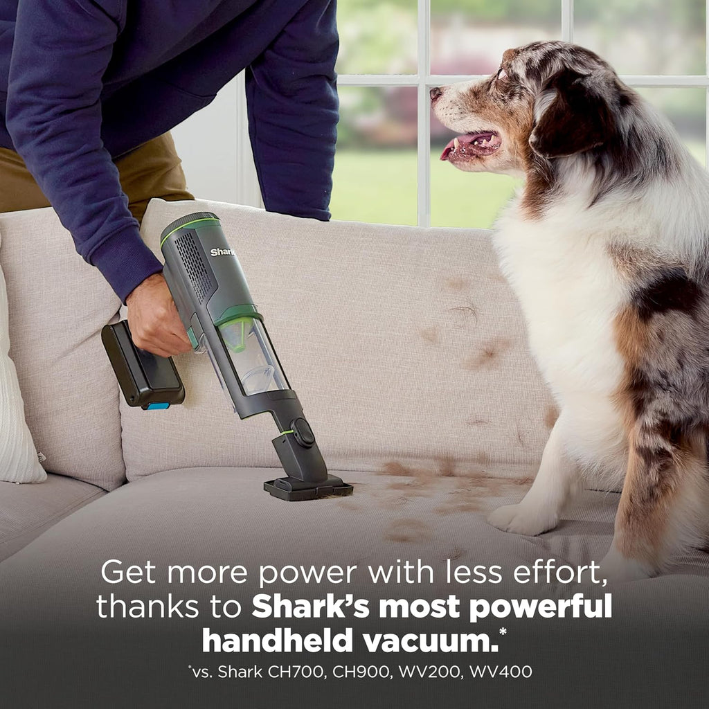 Shark PowerBoost Cordless 2-in-1 Car/Home Handheld PowerVac, Powerful Suction, 40 Minute Runtime, Portable, 3 Cleaning Modes, LED Screen, Furfins Tool, Duster Crevice Tool, Charcoal, BH102