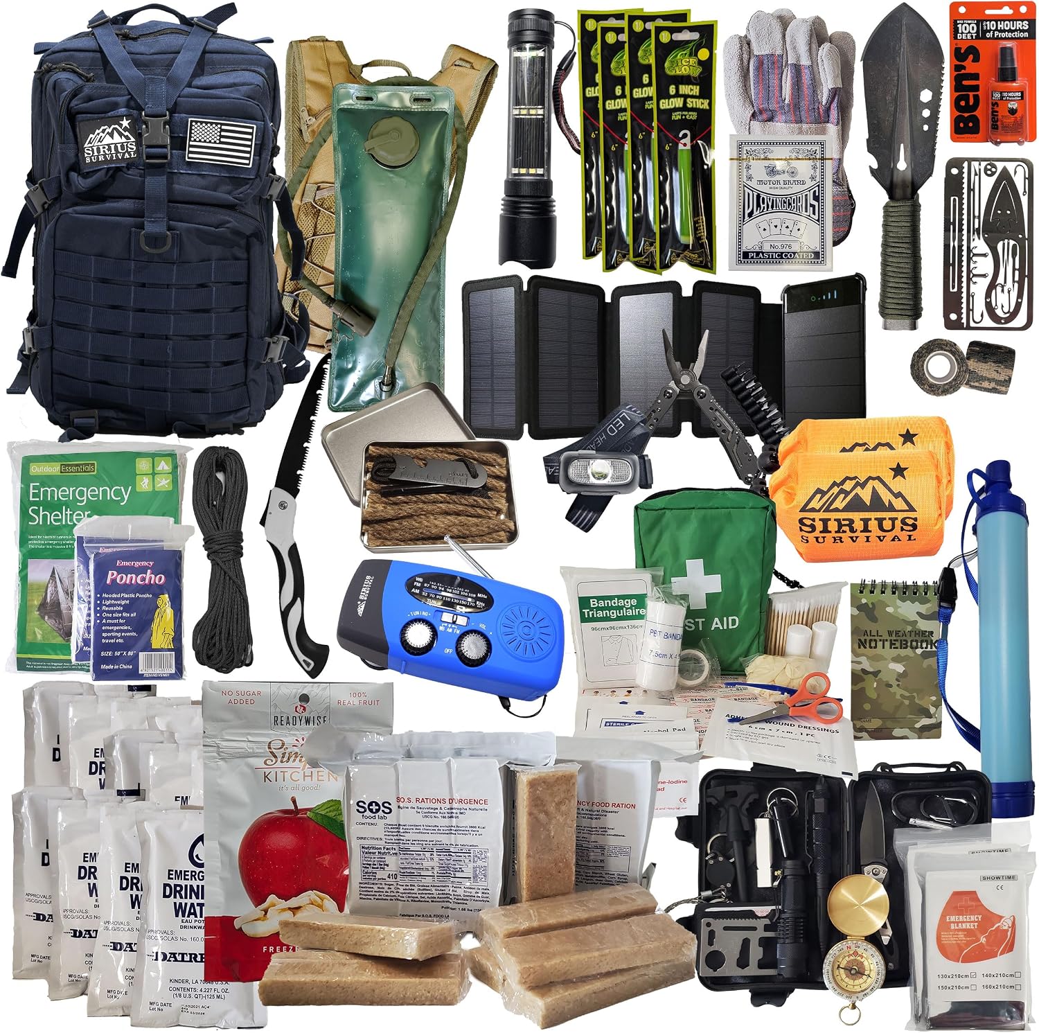 Bug Out Bag - Premium Bugout Backpack Pre-Packed Survival Kit - Ultimate 72 Hour Backpack Survival Kit - Comprehensive Survival Items - Go Bag Emergency