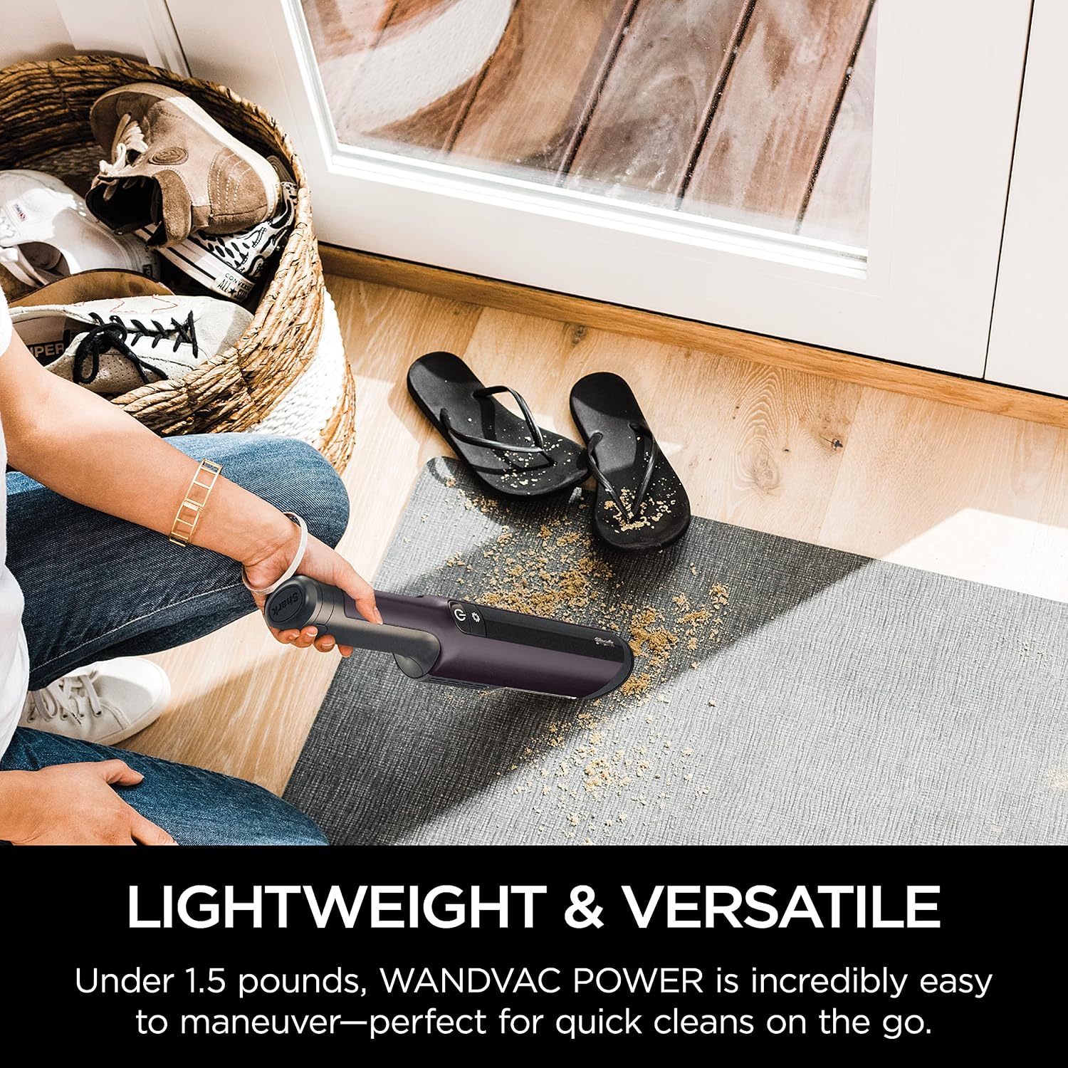 Shark WV410PR WANDVAC Cordless Hand Vacuum, Ultra-Lightweight & Portable with Powerful Suction & Tools for Pets, Designed for Car & Home, Violet