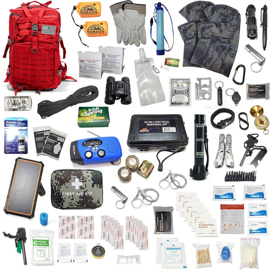 Sirius: Pre-Packed Bug Out Bag - 72 Hour Kit for 2 People - Bugout Backpack Survival Kit - Premium 50L Go Bag Tactical Backpack - Essential Bug Out Gear - Upgraded Survival Backpack