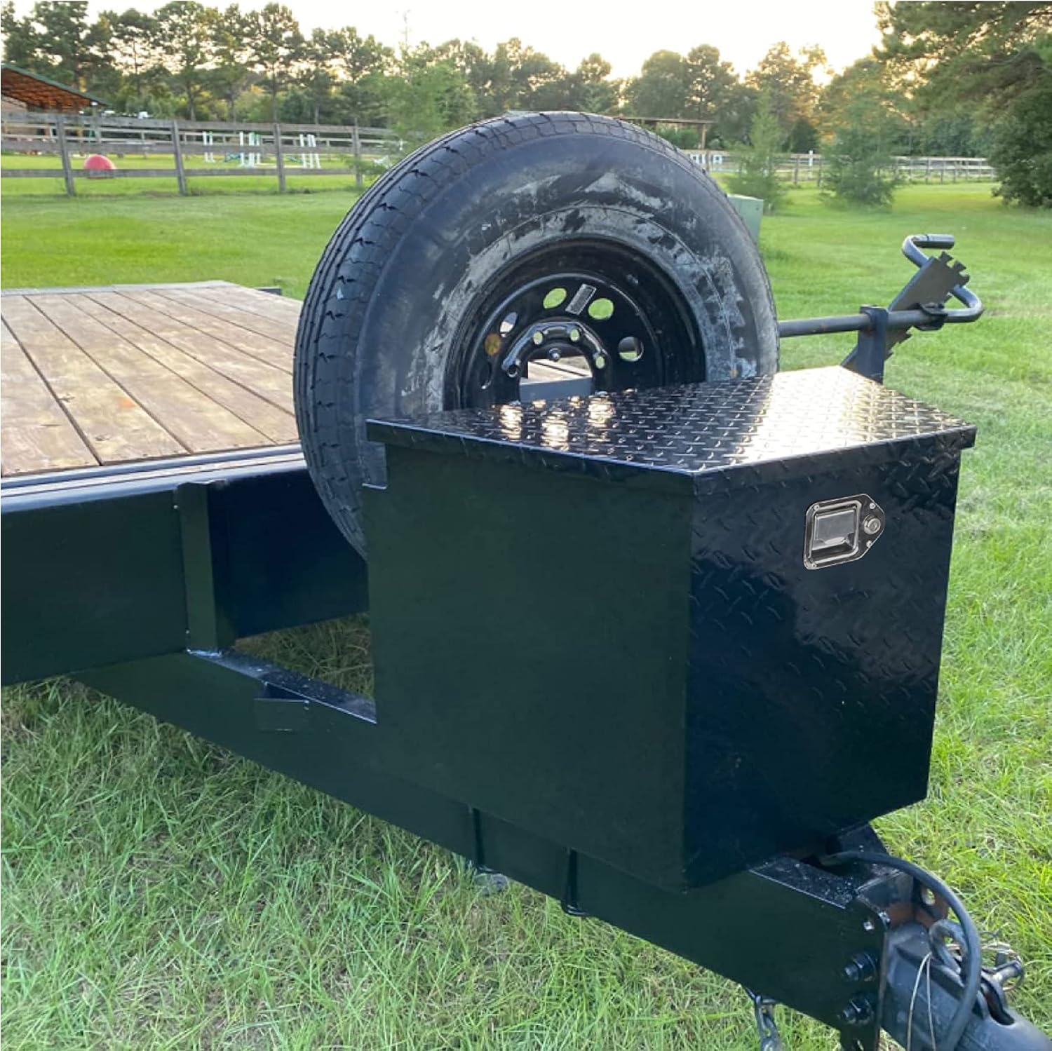 33'(L) x 19'(W) x 18'(H) Aluminum Storage Box for Utility Trailers, RV Storage Organizer with Lock & Keys - Black
