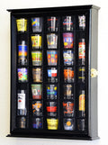 31 Shot Glass Shotglass Shooter Display Case Holder Cabinet Wall Rack -Black