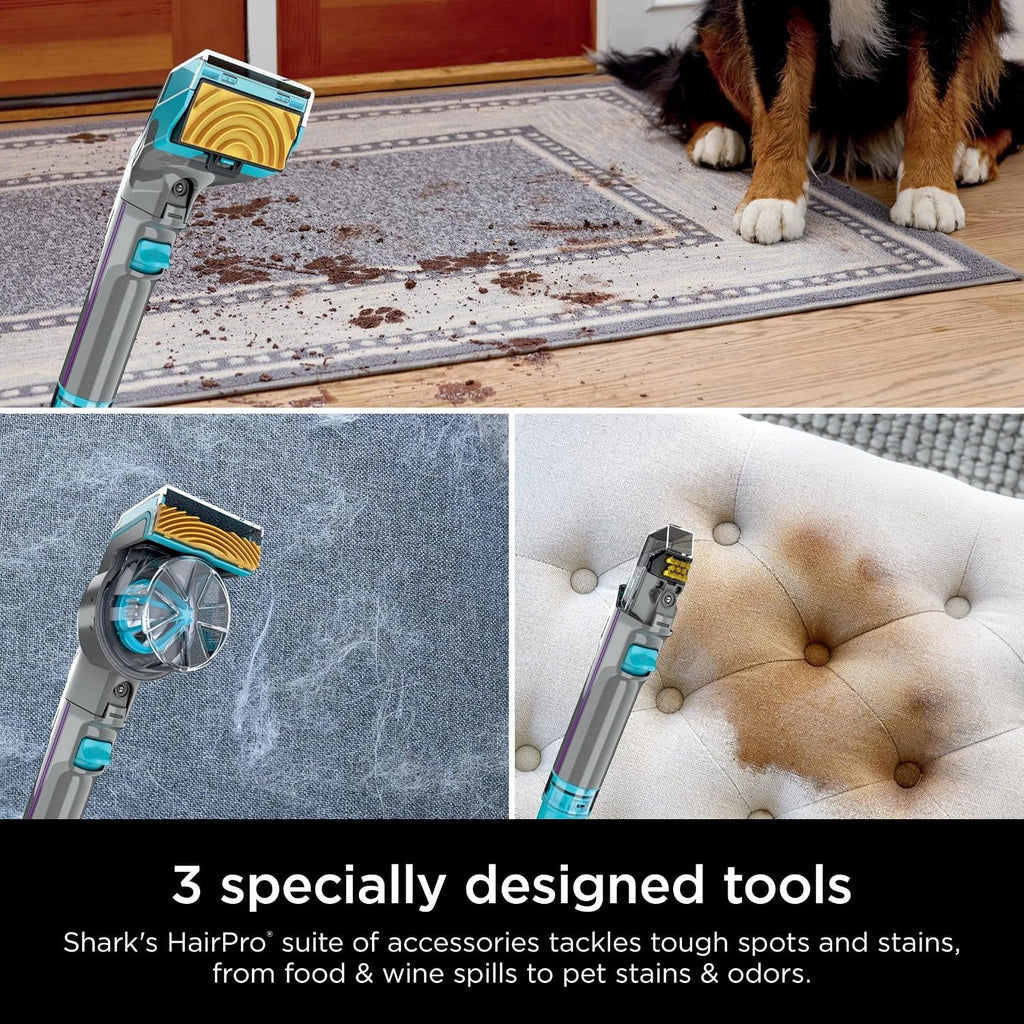 Shark EX300 CarpetXpert HairPro with StainStriker Technology Upright Vacuum, Built-in Spot & Stain Eliminator, Perfect for Pets & Hair Removal, 3 Cleaning Tools, Cleaning Solution (Renewed)