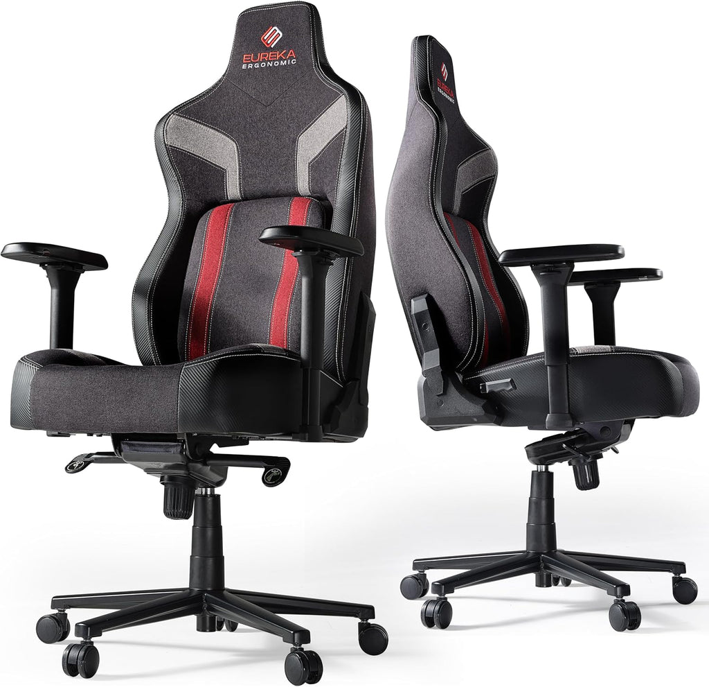 EUREKA ERGONOMIC Gaming Chair GC08, Computer Gamer Chair with Lumbar Support, Racing Style Gaming Chairs with 4.3in Thicken Seat Cushion, Ergonomic Gaming Chair for Adults, Red