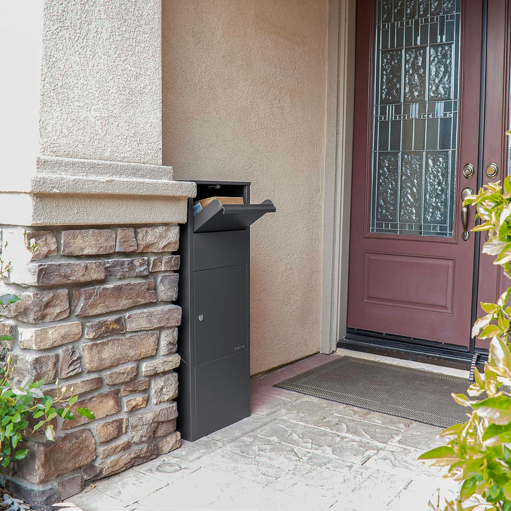 Barska Large Package Delivery Parcel Mail Steel Drop Box for Porch with Tamper-Resistant Drop Slot & Key Lock