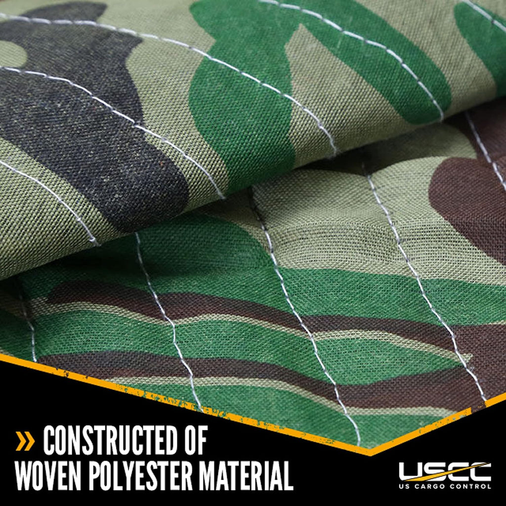 US Cargo Control 65 lb/Dozen, 80'x72' Large Heavy Duty Moving Blanket, MBCAMO Camo, 24-Pack