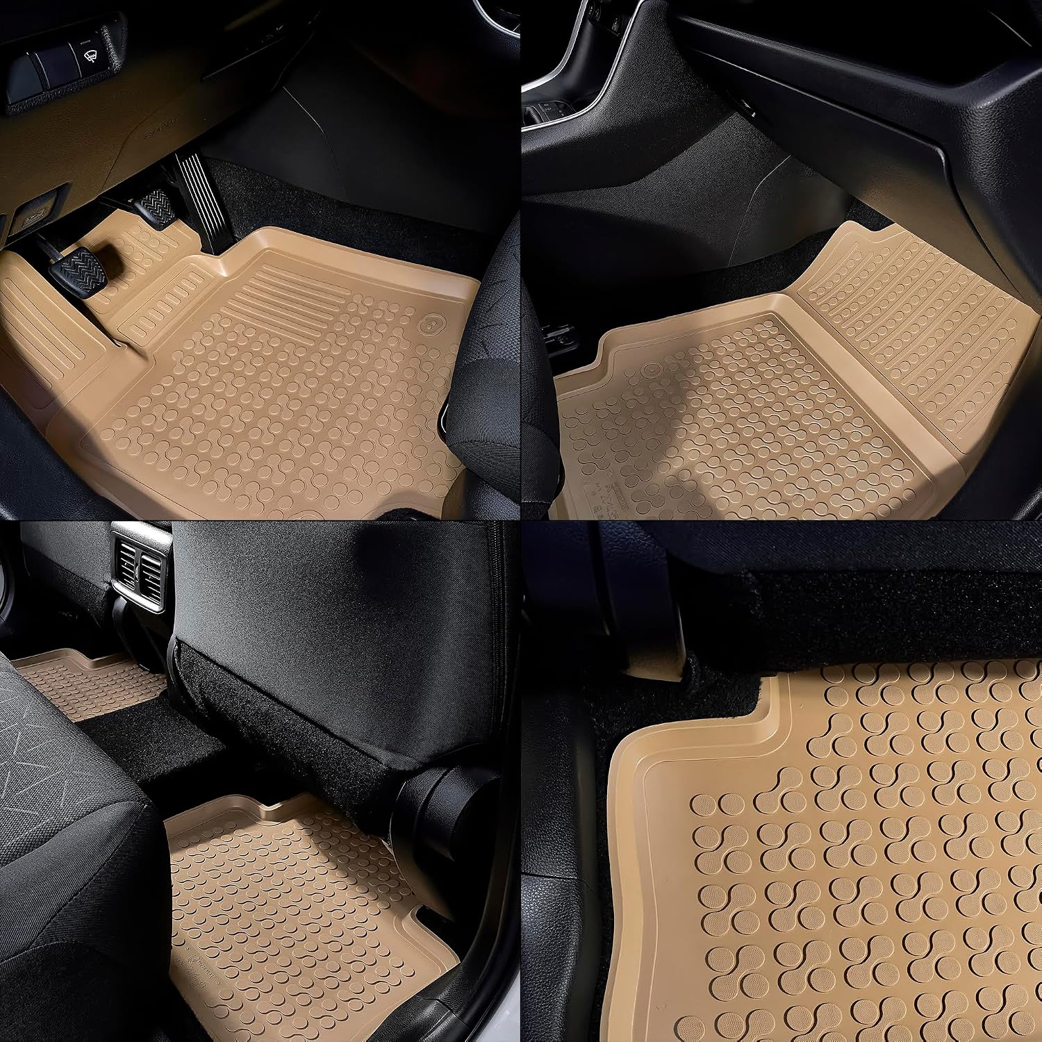 REZAW-PLAST Rubber Car Mats Compatible with 2004 2005 2006 2007 2008 2009 Lexus RX Floor Mats Tailored All Season Waterproof Custom Fit Beige