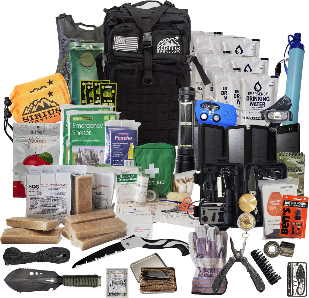 Bug Out Bag - Premium Bugout Backpack Pre-Packed Survival Kit - Ultimate 72 Hour Backpack Survival Kit - Comprehensive Survival Items - Go Bag Emergency
