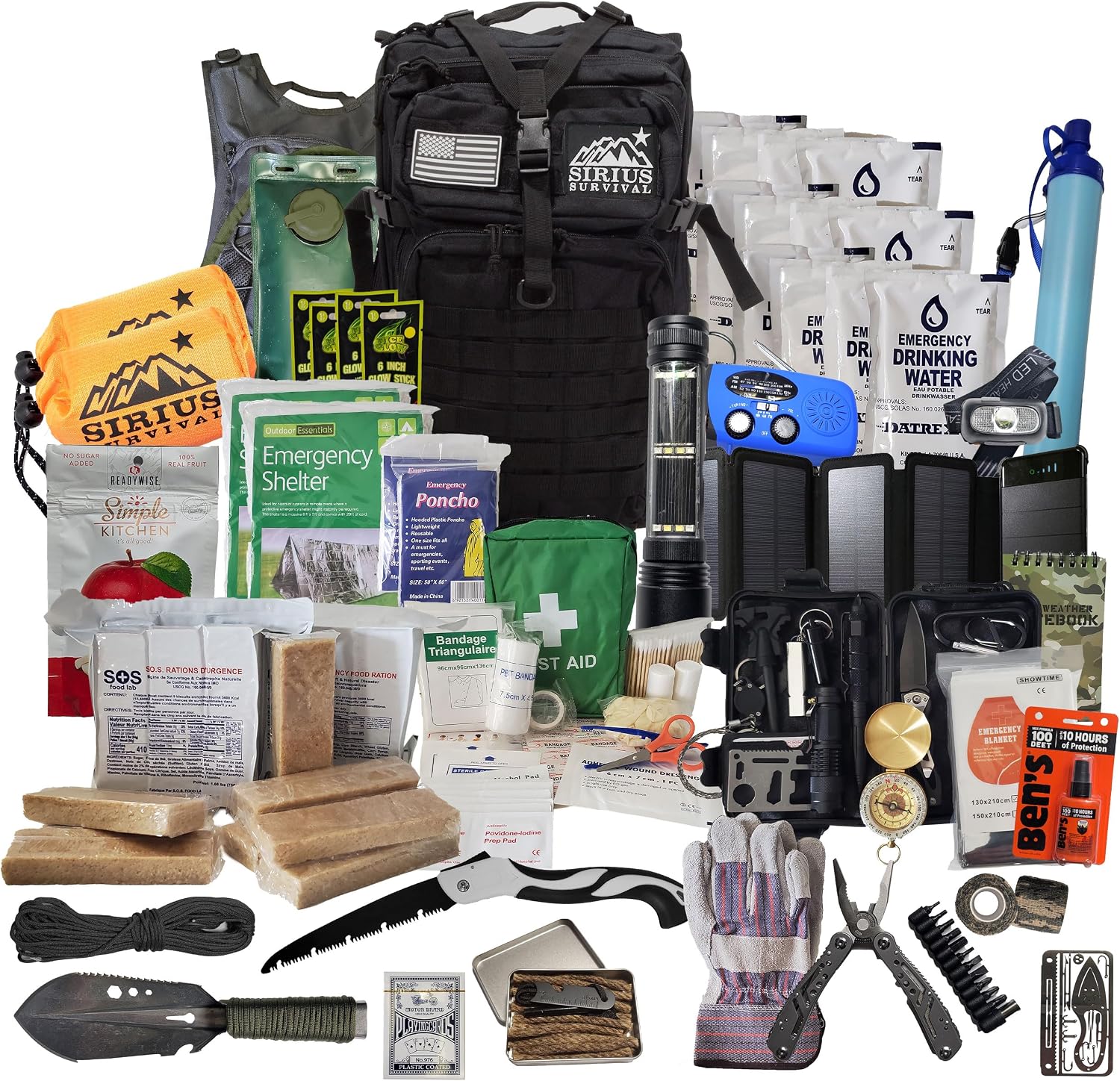 Bug Out Bag - Premium Bugout Backpack Pre-Packed Survival Kit - Ultimate 72 Hour Backpack Survival Kit - Comprehensive Survival Items - Go Bag Emergency
