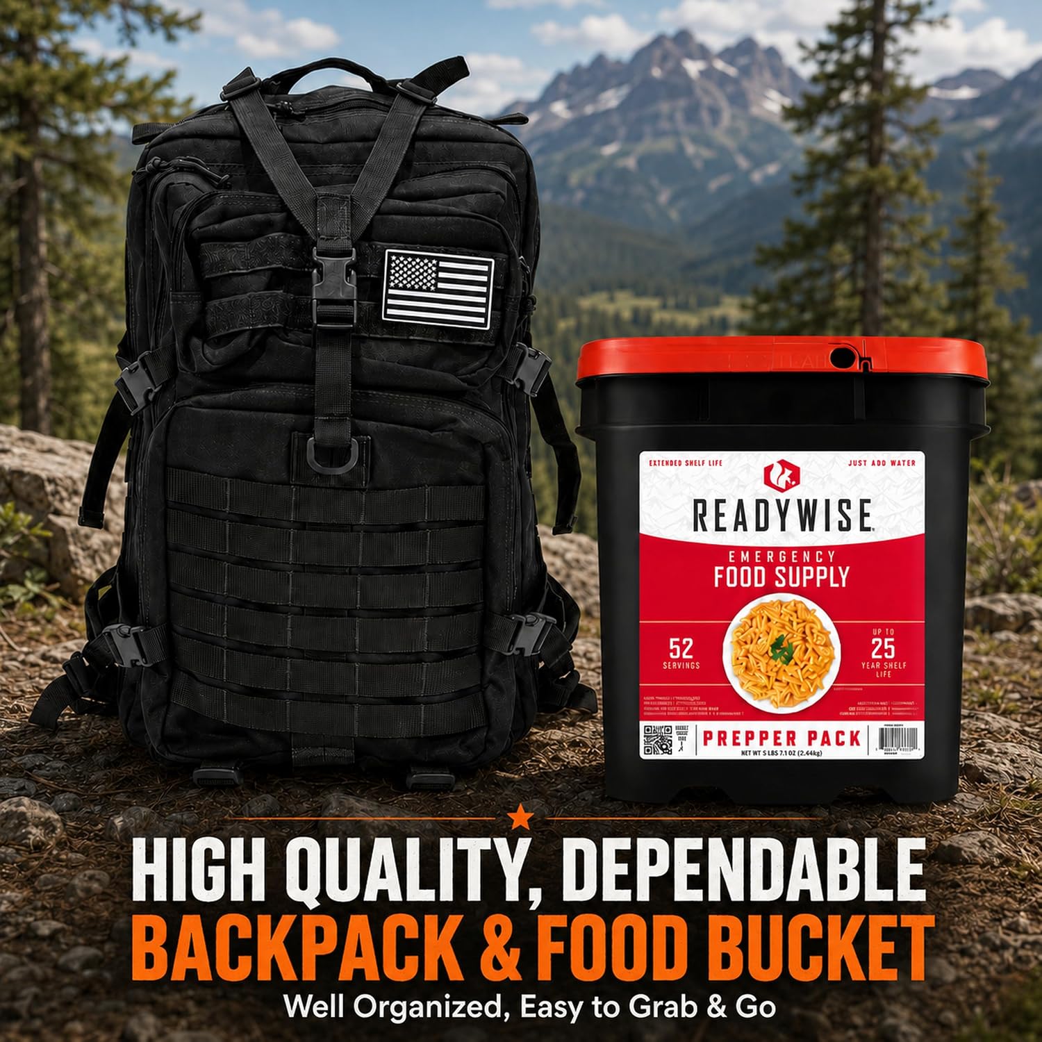 Family Comfort 72 Emergency Survival Kit/Backpack – 72 Hour for 2 People – Disaster Preparedness – Delicious ReadyWise Food, Gear, Lighting, First Aid, Tools & More - Sirius Survival