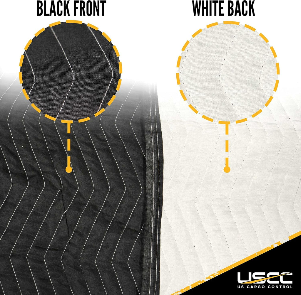US Cargo Control Moving Blankets 80'x72' Performance Mover (75 lb/Dozen), Professional Quilted Large Moving Blankets, Furniture Packing Pads, 4-Pack