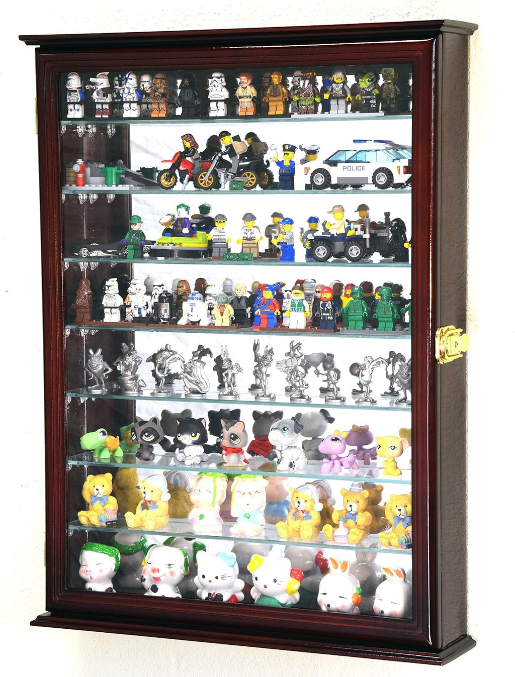 sfDisplay.com,LLC. Large Lego Men Minifigures/Star Wars/Disney/Minature Figurines Display Case Cabinet w/Adjustable Shelves