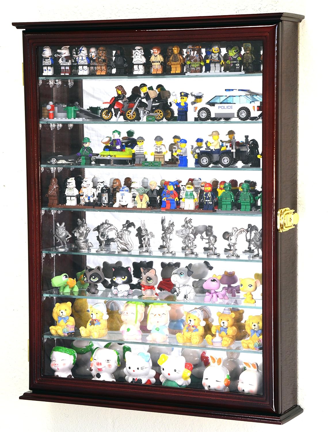 sfDisplay.com,LLC. Large Lego Men Minifigures/Star Wars/Disney/Minature Figurines Display Case Cabinet w/Adjustable Shelves