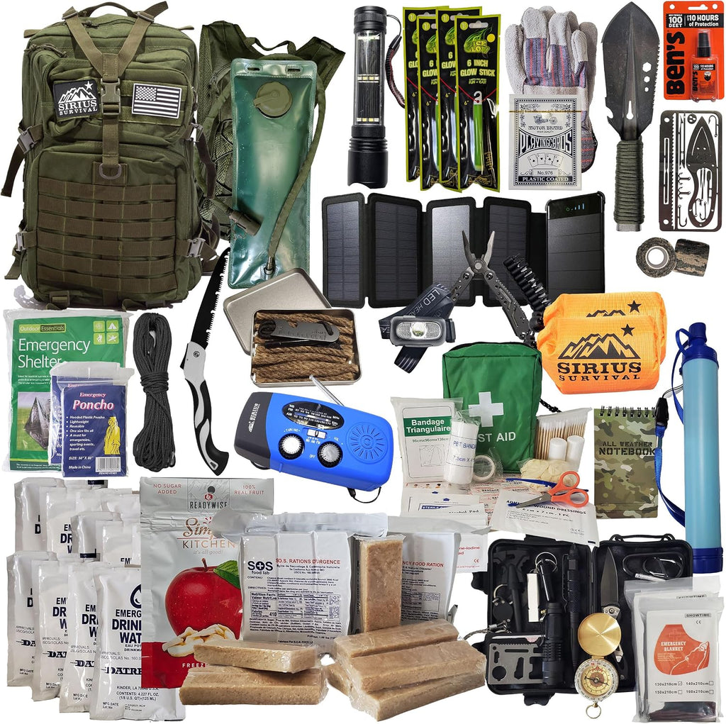 Bug Out Bag - Premium Bugout Backpack Pre-Packed Survival Kit - Ultimate 72 Hour Backpack Survival Kit - Comprehensive Survival Items - Go Bag Emergency