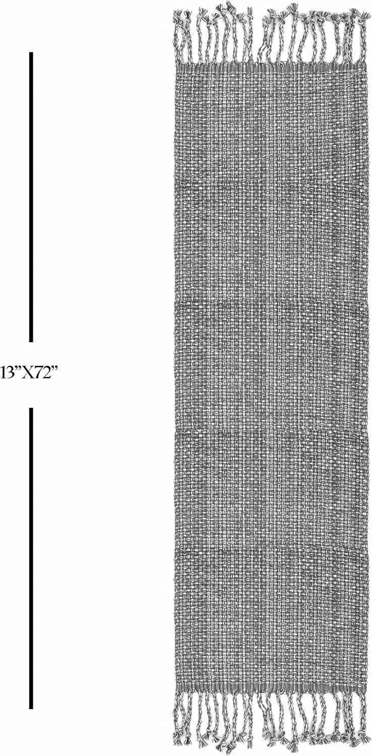 100% Cotton Table Runner for Dining Room Tables Rectangle Two Tone Woven Fabric 72' x 13' Soft Durable Table Runner, Gray (Pack of 12)