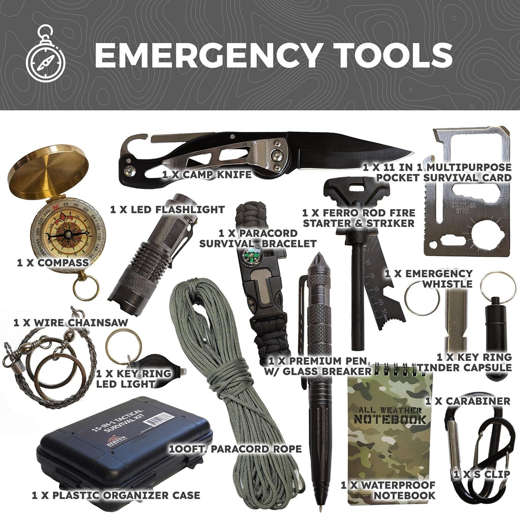 Bug Out Bag - Premium Bugout Backpack Pre-Packed Survival Kit - Ultimate 72 Hour Backpack Survival Kit - Comprehensive Survival Items - Go Bag Emergency
