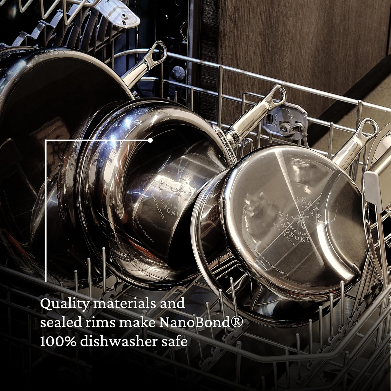 Hestan NanoBond Molecular Titanium Stock Pot with Lid, 8-Quart - PFAS-Free Stainless Steel, 4x Stronger, 1050°F Oven Safe, Induction Compatible, Handcrafted Italy