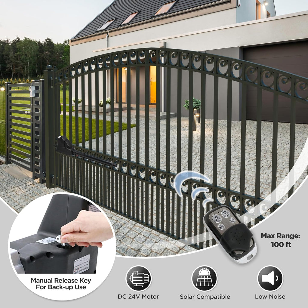 ALEKO Swing Gate Opener | Automatic Driveway AC/DC Operator for Gates up to 10 Feet Long 660 Poundsr | AS600 | (600, Basic Kit)