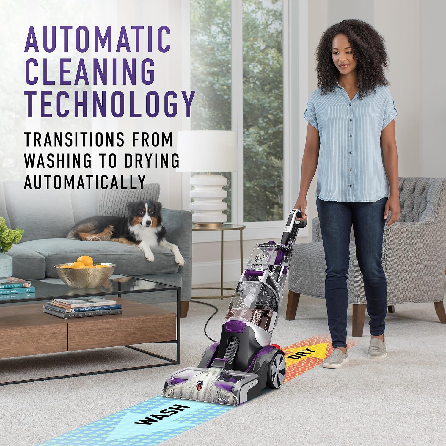 Hoover SmartWash Pet Automatic Carpet Cleaner Machine with Spot Chaser Wand and Storage Mat, Deep Cleaning Carpet Shampooer Machine, Pair with a Hoover Carpet Cleaner Solution