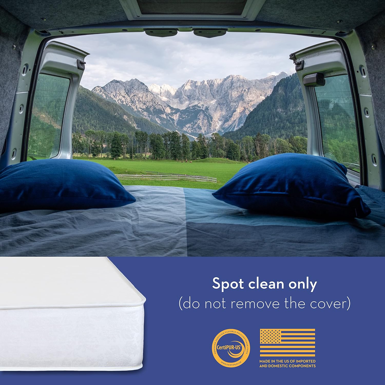Short Queen Mattress for RV Camper, 8-Inch Memory Foam - CertiPUR-US Certified RV Mattress for a Comfortable Sleep - Open Cell Foam Trailer Bed Mattresses (60' x 75')