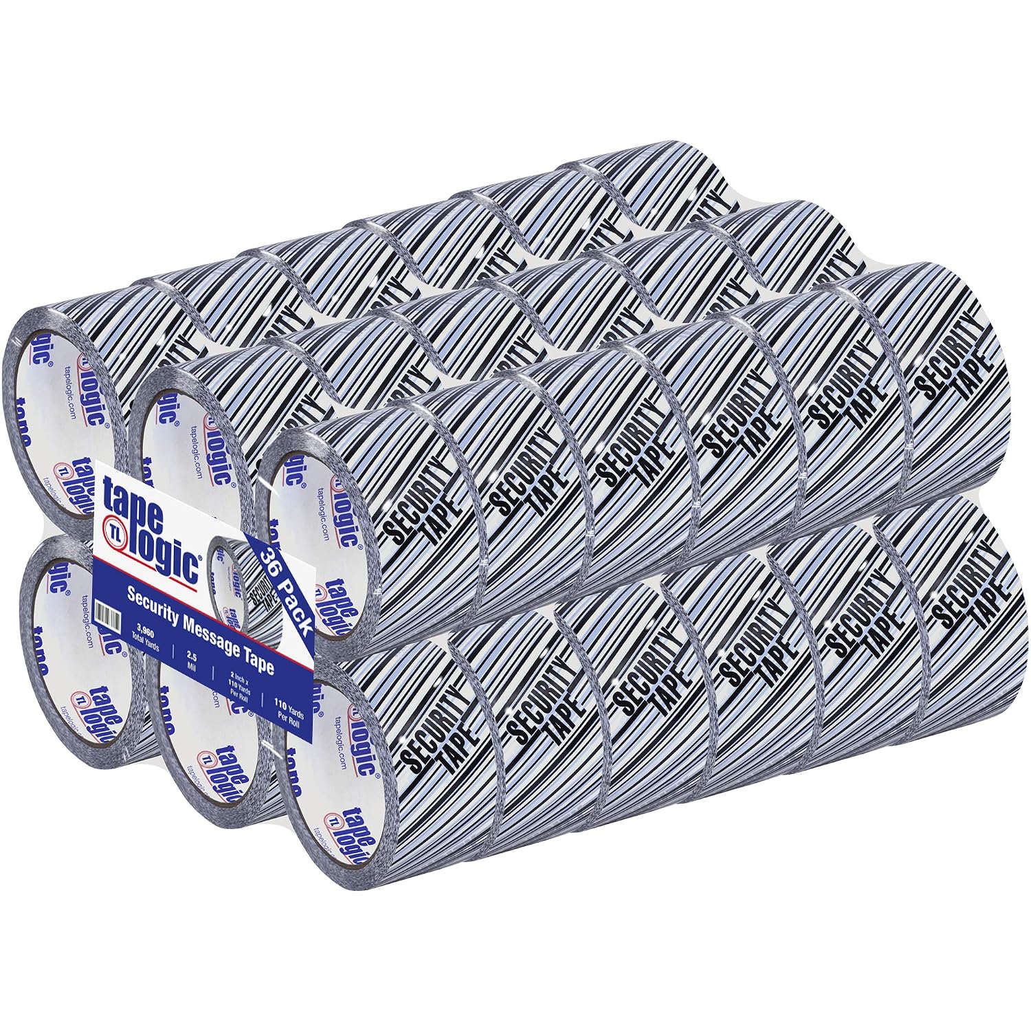 Aviditi Tape Logic Security Packing Tape Printed with, 'Security Tape', 2 Inch x 110 Yards, 2.5 Mil Thick, for Identification of Tampered Packages (36 Rolls)