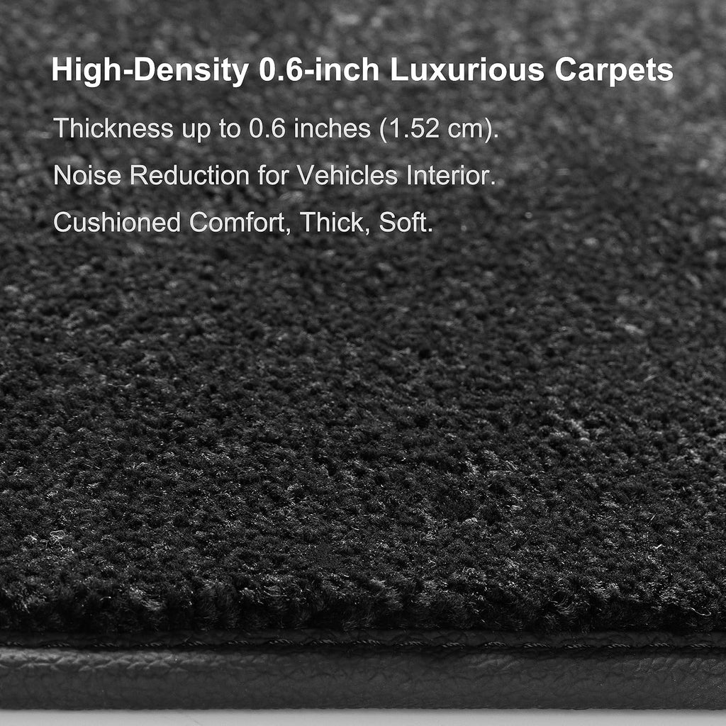 WENNEBIRD Superior Carpet Floor Mats for 2020-2025 Tesla Model Y, 0.6-Inch Ultra-Thick, Noise-Reducing, All-Weather Waterproof Anti-Slip – 3-Pc Set