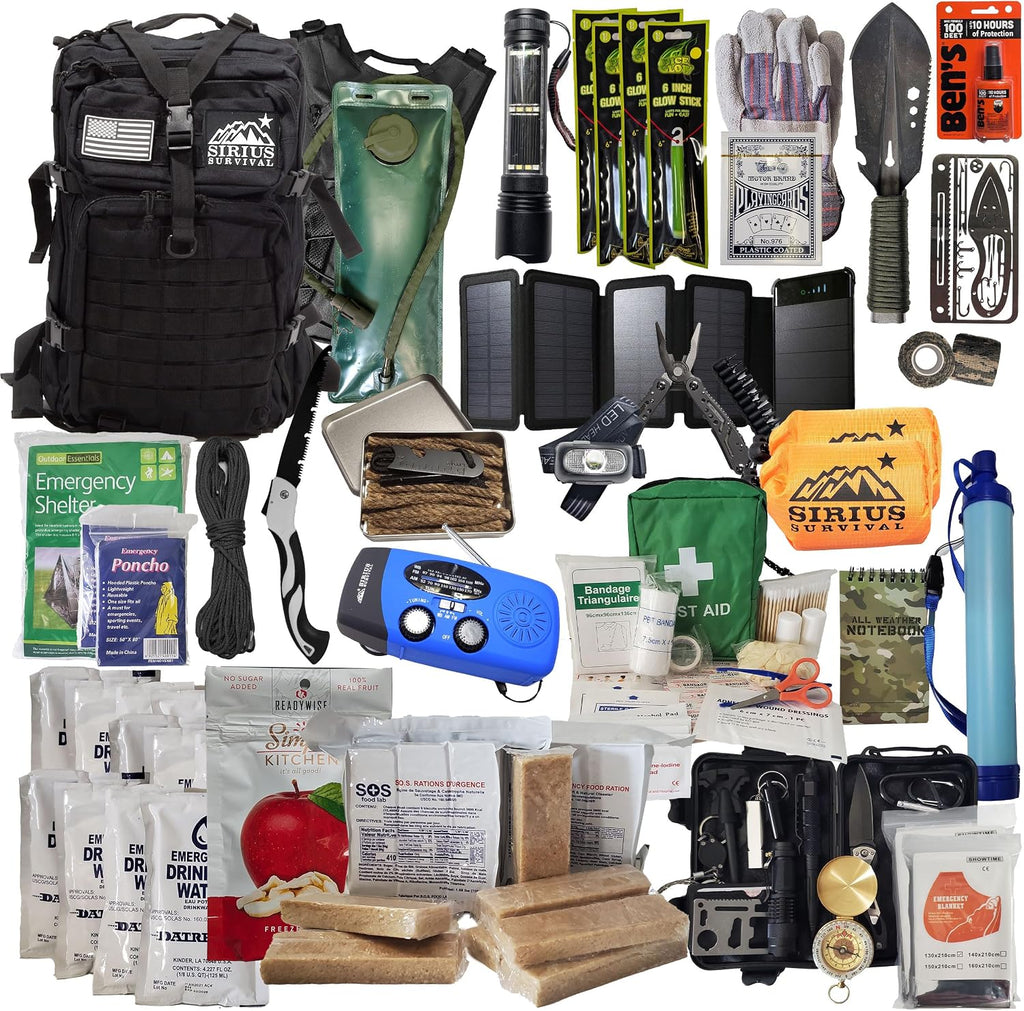 Bug Out Bag - Premium Bugout Backpack Pre-Packed Survival Kit - Ultimate 72 Hour Backpack Survival Kit - Comprehensive Survival Items - Go Bag Emergency
