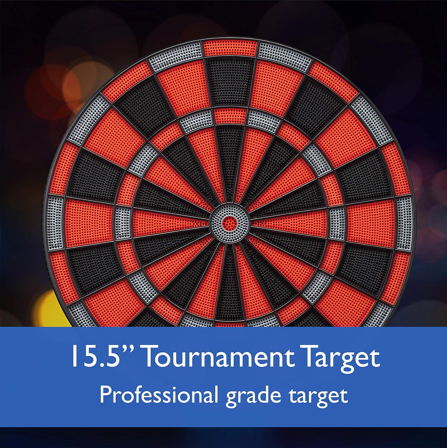 Viper Solar Blast Electronic Dartboard, 15.5 in Regulation Target, 43 Games, 16 Players, LED Scoreboard, 6 Darts Included, Black