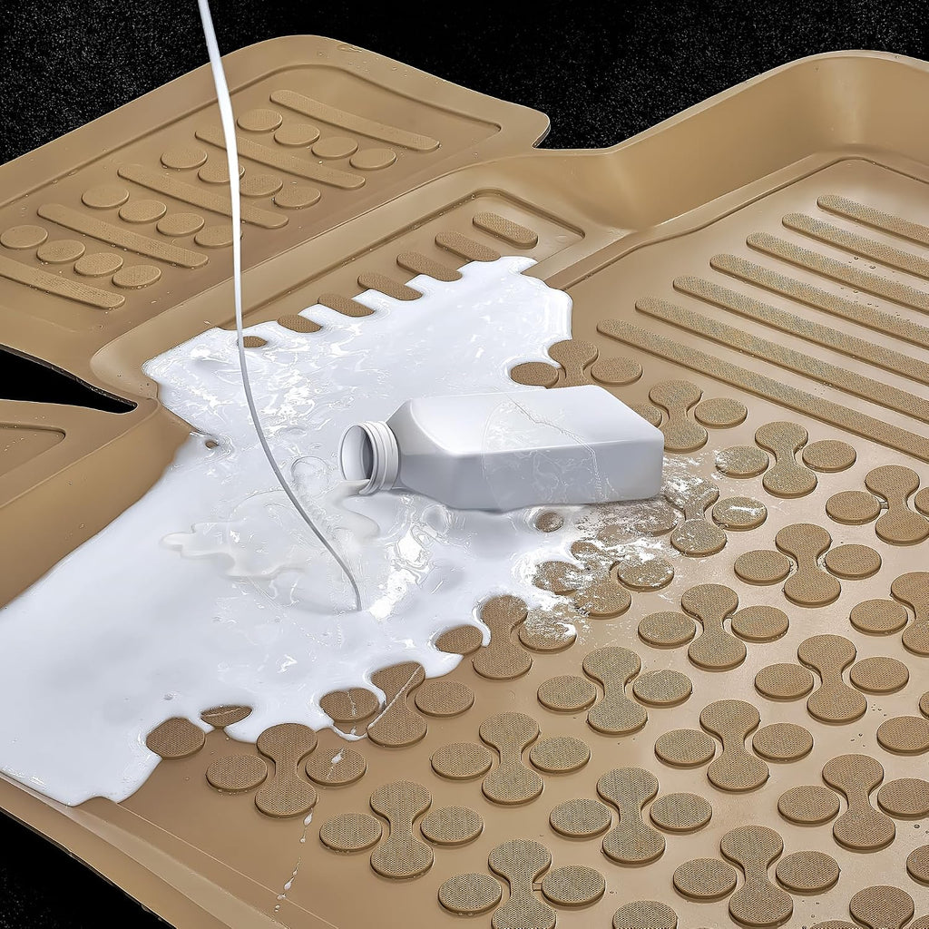 REZAW-PLAST Rubber Car Mats Compatible with 2004 2005 2006 2007 2008 2009 Lexus RX Floor Mats Tailored All Season Waterproof Custom Fit Beige