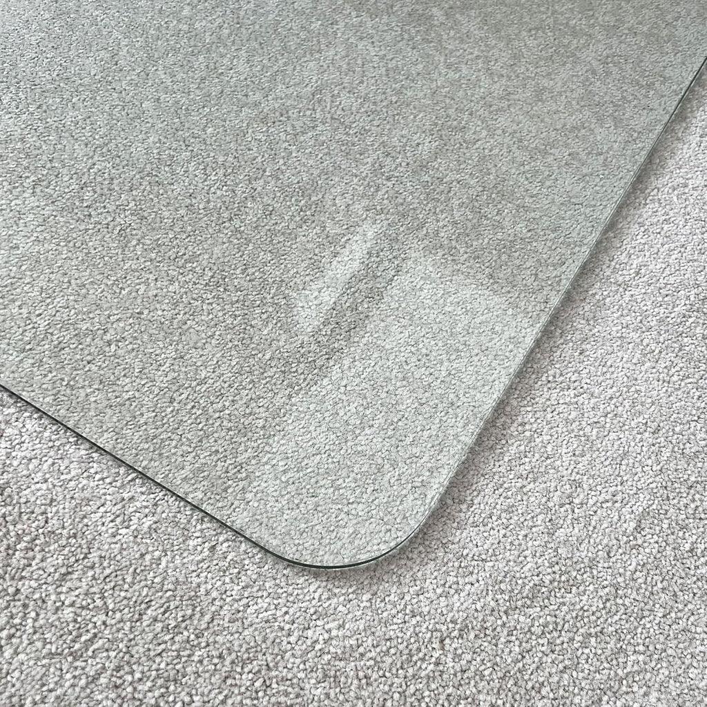 Marvelux Tempered Glass Office Chair Mat for Carpet & Hardwood Floors Clear Carpeted & Hard Floor Protector, Executive Thick Chair Mat for High & All Pile Carpets & Hard Wood with No Slip Pads 36'x40'