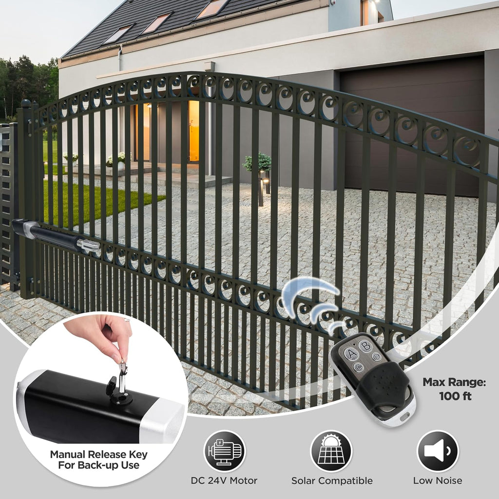 ALEKO Swing Gate Opener | Automatic Driveway AC/DC Operator for Gates | GG850 | (850, Solar 50W Accessory Kit)