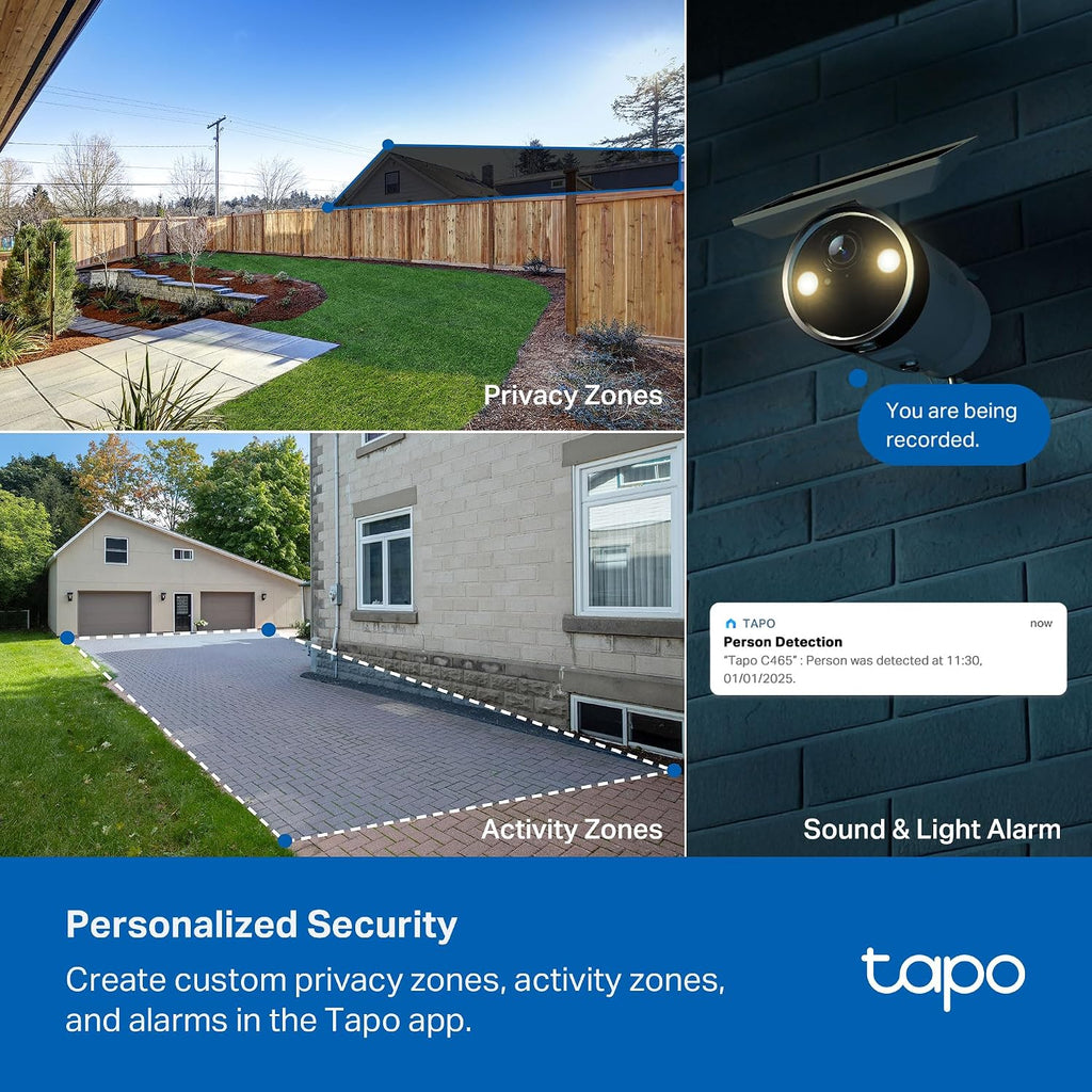Tapo MagCam 4K Outdoor Wireless Security Camera - Battery with Integrated Solar, Magnetic Mount, Person/Vehicle Detection, 24/7 Capture, Subscription-Free Local Storage or Optional Cloud, C465