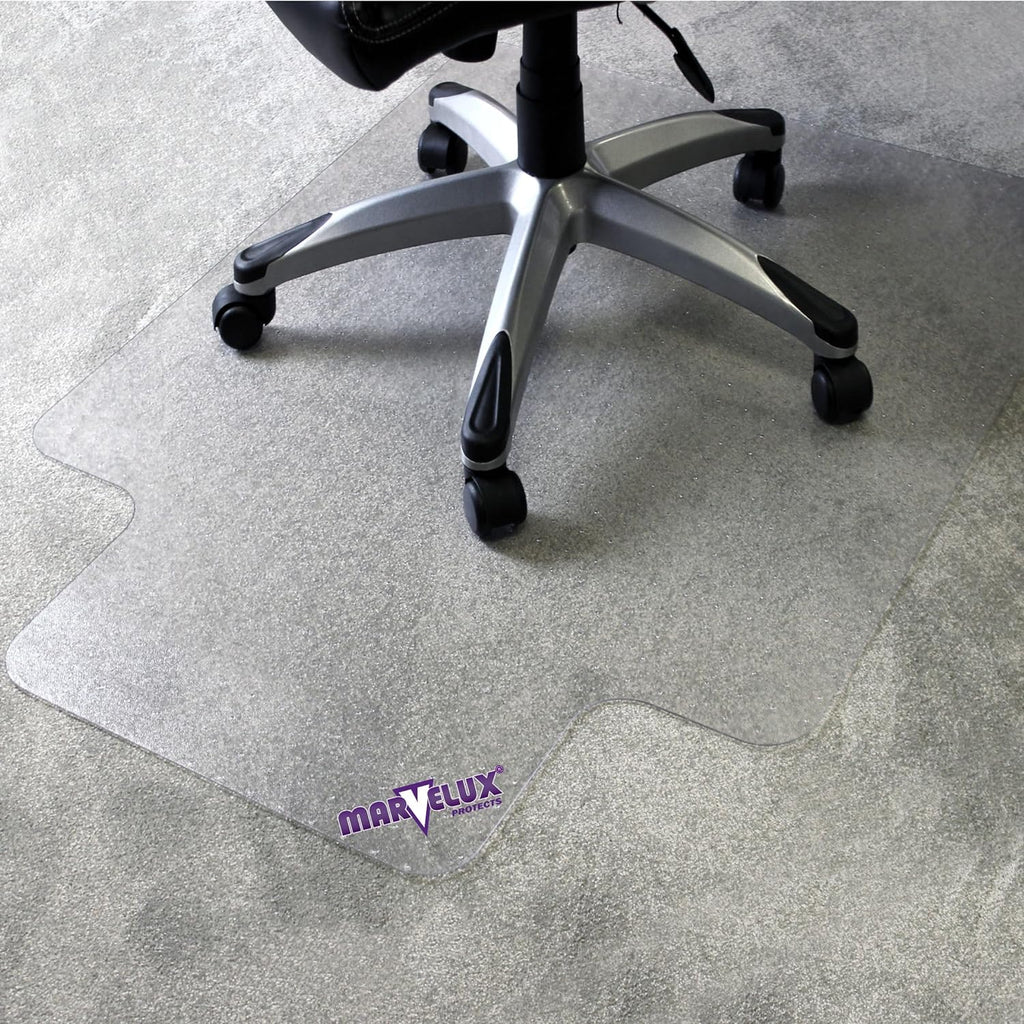 Marvelux 47' x 53' Heavy Duty Polycarbonate Office Chair Mat with Lip for Carpets | Transparent Carpet Protector for Low, Standard and Medium Pile Carpeted Floors | Multiple Sizes