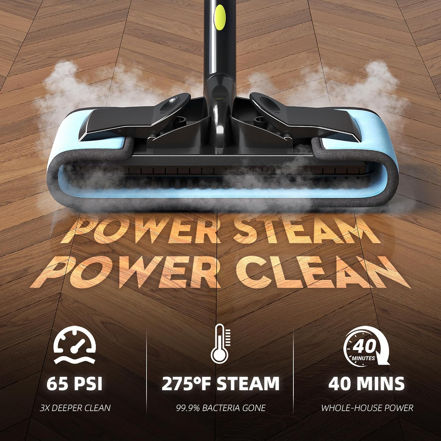 Heavy-Duty Steam Cleaner - 1500W Multipurpose Handheld Floor Steamer with 22 Accessories 16ft Cord for Home, Car Detailing, Tile, Grout, Wallpaper, Upholstery, Window, Deep Cleaning