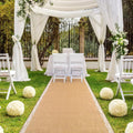 AK TRADING CO. 40' Wide Natural Burlap Wedding Aisle Runner with Ivory Lace - 40' Wide x 100 feet Long