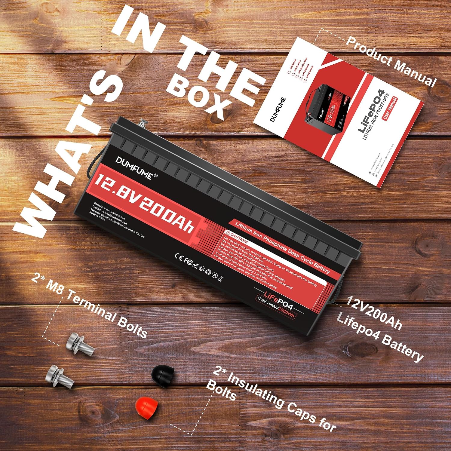 12V 200Ah LiFePO4 Lithium Battery,2560Wh Capacity,Built-in 200A BMS, 15000+ Cycles,10-Year Lifespan, Ideal for RV, Solar Energy Storage,and Off-Grid Camping