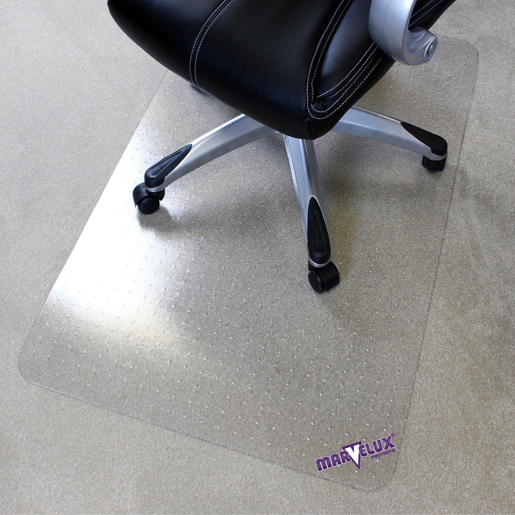Marvelux 2 Pack Office Chair Mat for Carpeted Floors, 36' x 48' Heavy Duty Polycarbonate for Medium Pile Carpets, Rectangular Clear Carpet Protector, Shipped Flat