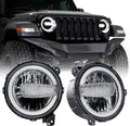 RAMJET4X4 DOT 9 Inch LED Headlights Headlamps Assembly Compatible with 2018-2025 Wrangler JL JLU Gladiator JT, Hi/Lo Beam with DRL