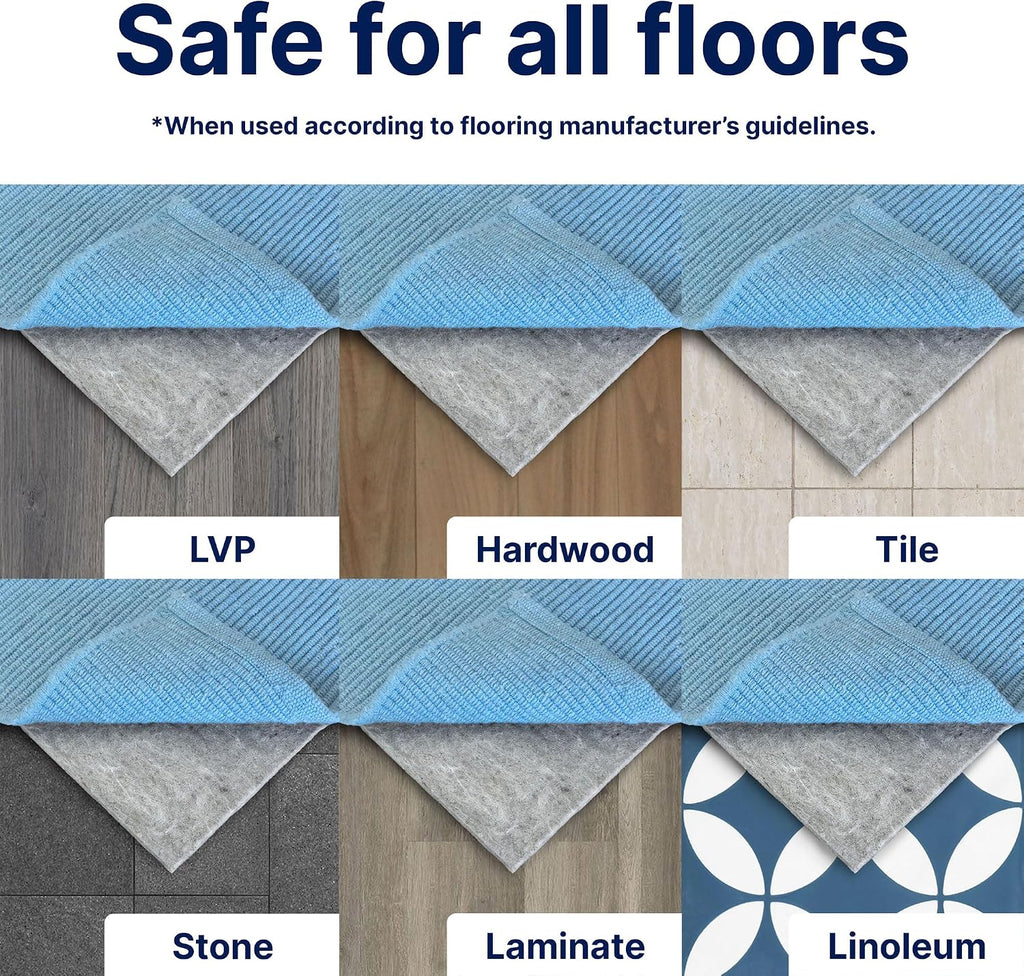 RUGPADUSA - Basics - 9'x13' - 1/4' Thick - 100% Felt - Protective Cushioning Rug Pad - Safe for All Floors and Finishes Including Hardwoods
