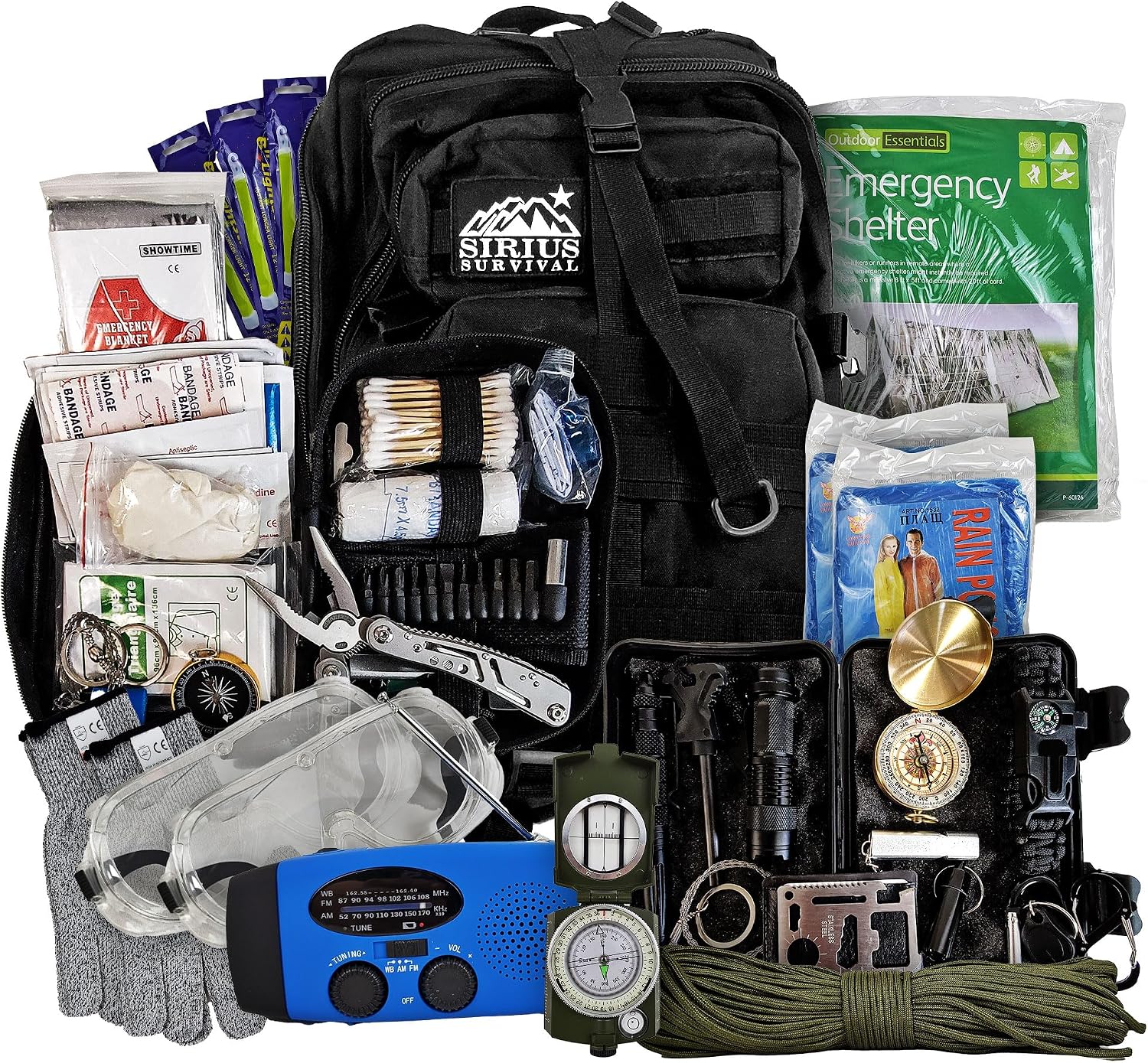 Bug Out Bag Backpack Bugout Kit Great for Family - Survival Backpack for Earthquakes, Hurricanes, Floods, Tornados, Fires & Other Disasters