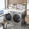 2-Tier Washer and Dryer Countertop w 54' W x 27.5' D Laundry Countertop Cover with Non-Slip Pad,Large Space Laundry Topper for Folding Clothes Over Washer and Dryer (Nature)